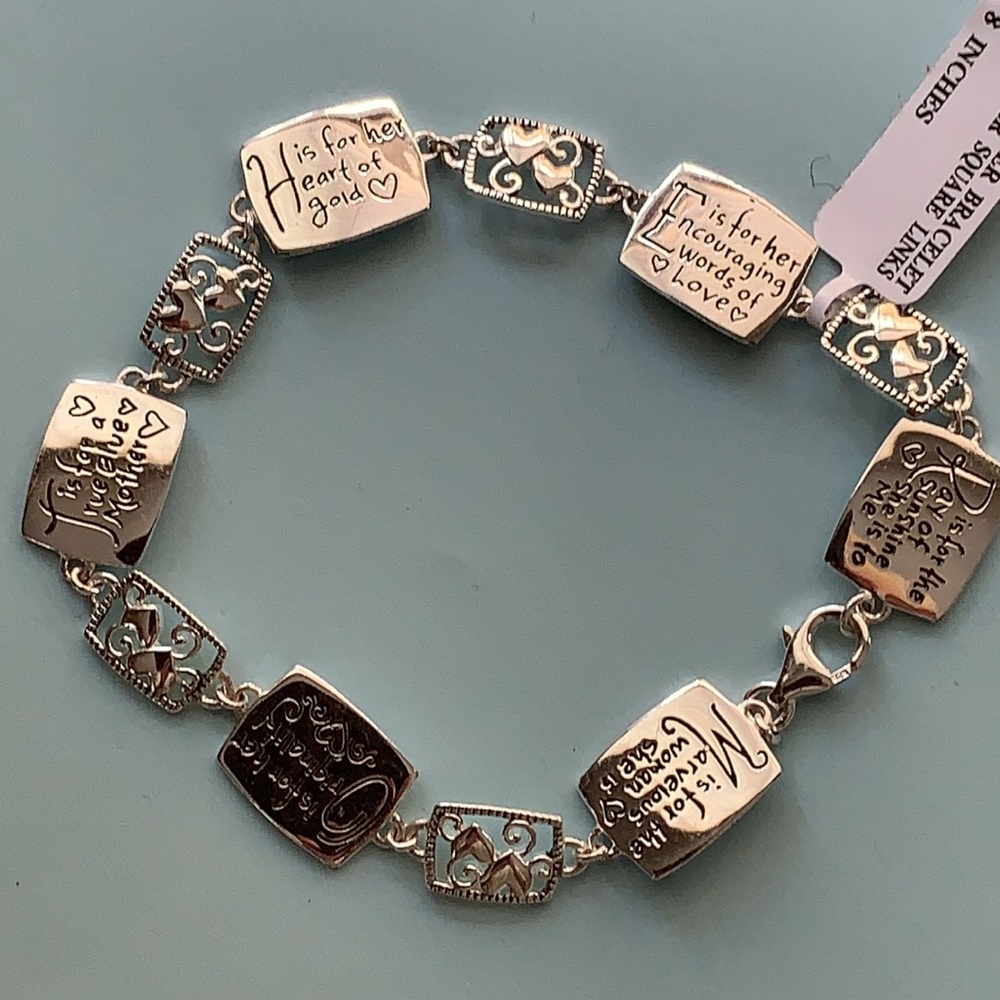 NWT .925 Sterling Silver Mother Tribute Bracelet